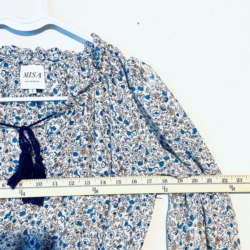 MISA Los Angeles Women's Lorena Printed Chiffon Split-Neck Mini Dress Size S EUC - Picture 7 of 8